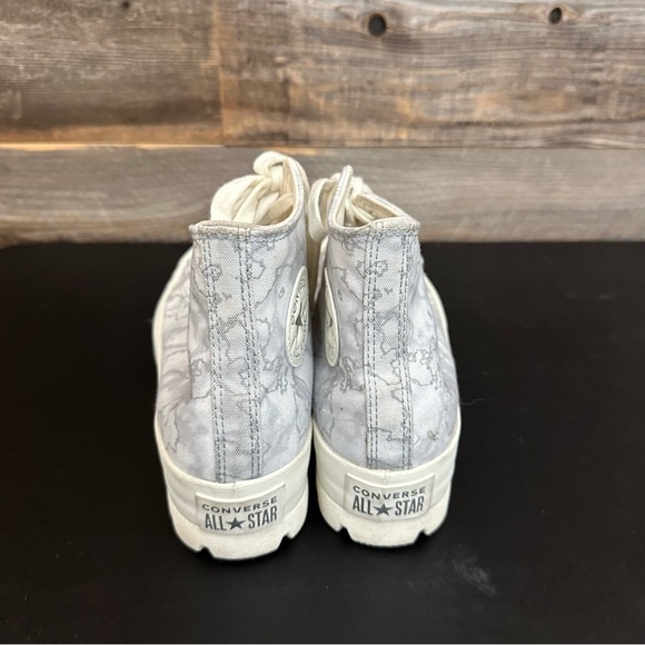 Converse CT All Star Hi Watermarks Silver Canvas Women's Platform Lugged size 8 - Picture 2 of 10